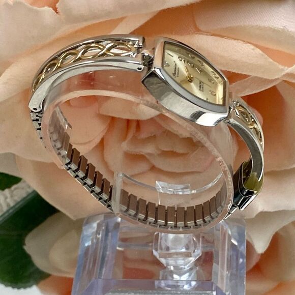 Gruen Precision Diamond Accented Dial Tonneau Case Watch with Stretch Band - Picture 5 of 12